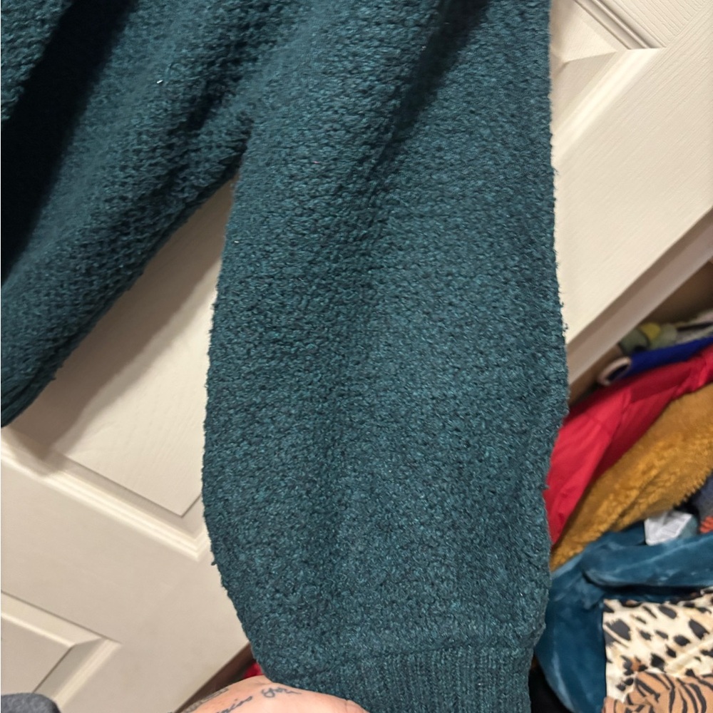 Denver Hayes Green Cardigan Sweater V-Neck Cable Knit - Picture 2 of 5